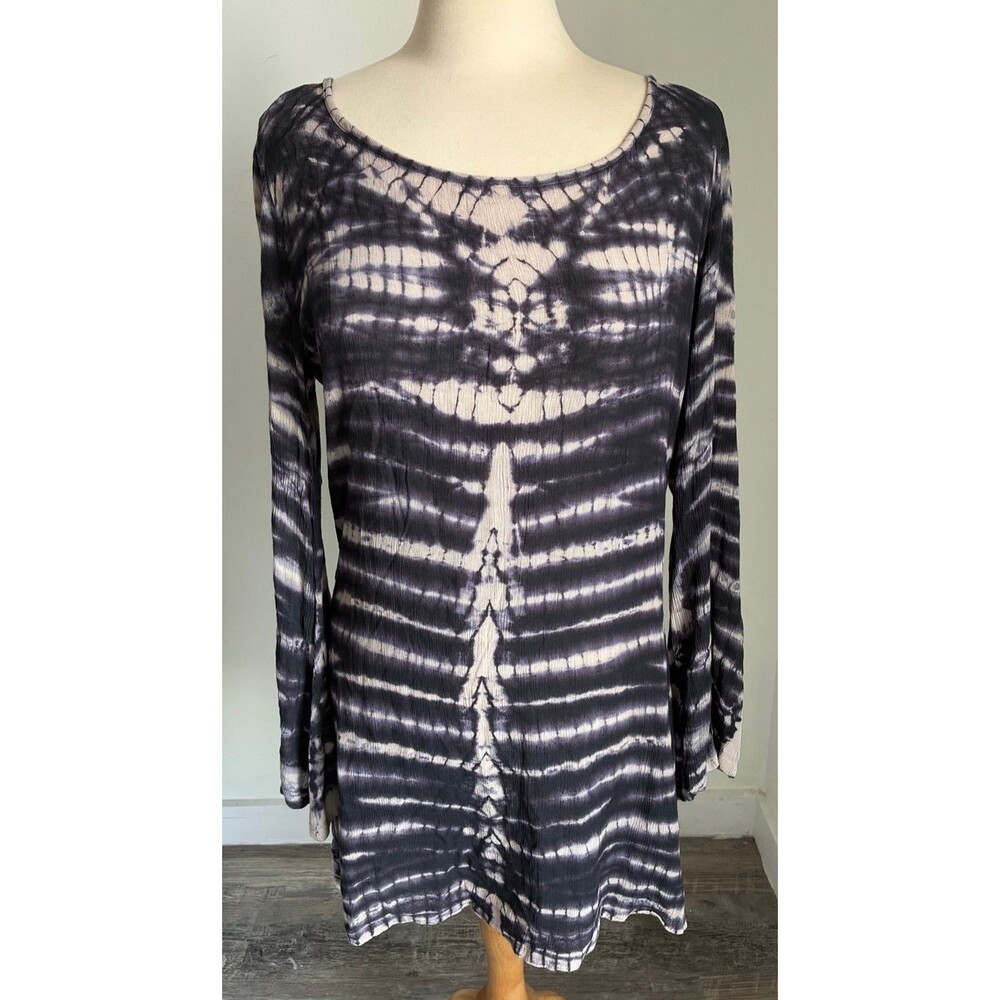Raga Women's Tie Dye Open Back Bell Sleeve Mini Dress Size L NWT Boho
